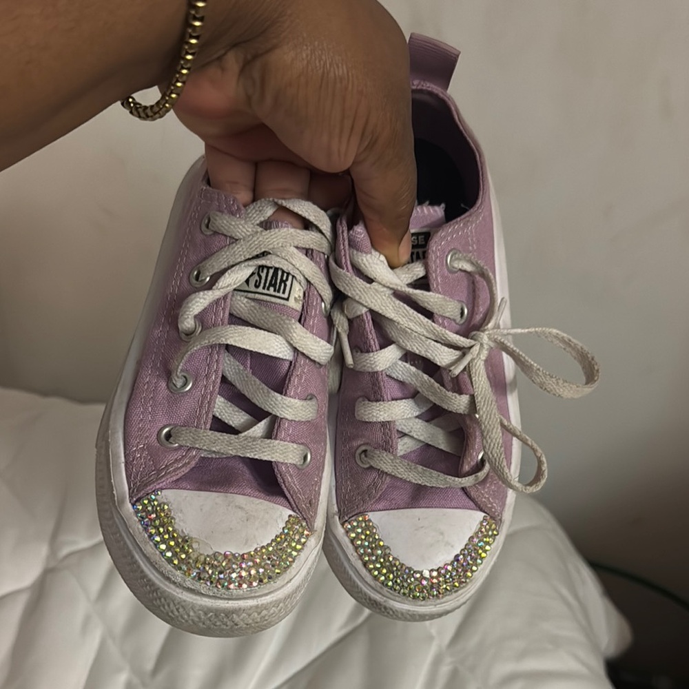 Converse Lavender Sneakers with Diamond Toe